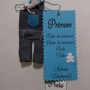 Faire part de naissance garcon : Naissance, Baptême, Baby shower gris et bleu image 3