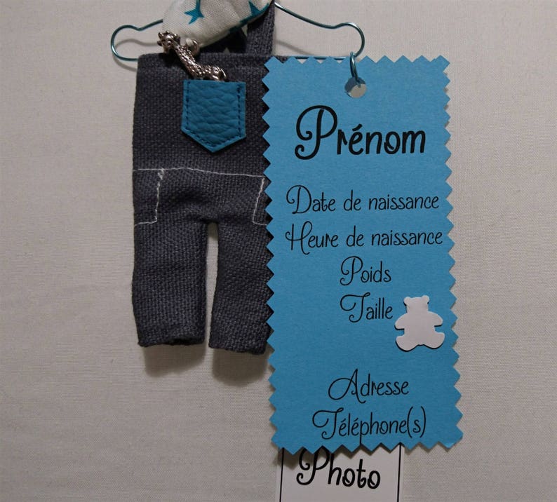 Faire part de naissance garcon : Naissance, Baptême, Baby shower gris et bleu image 3