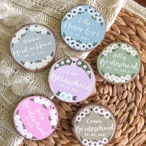 Hand-painted Bridal Party Ornaments/ Bridesmaid Ornament/ Bridal Party Gifts/ Keepsake Ornament/ Bridesmaid Proposal image 4