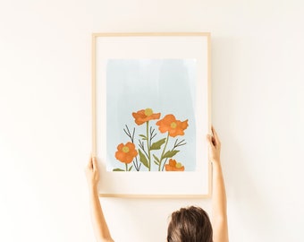 Poppy Print // Digital Download Art Print