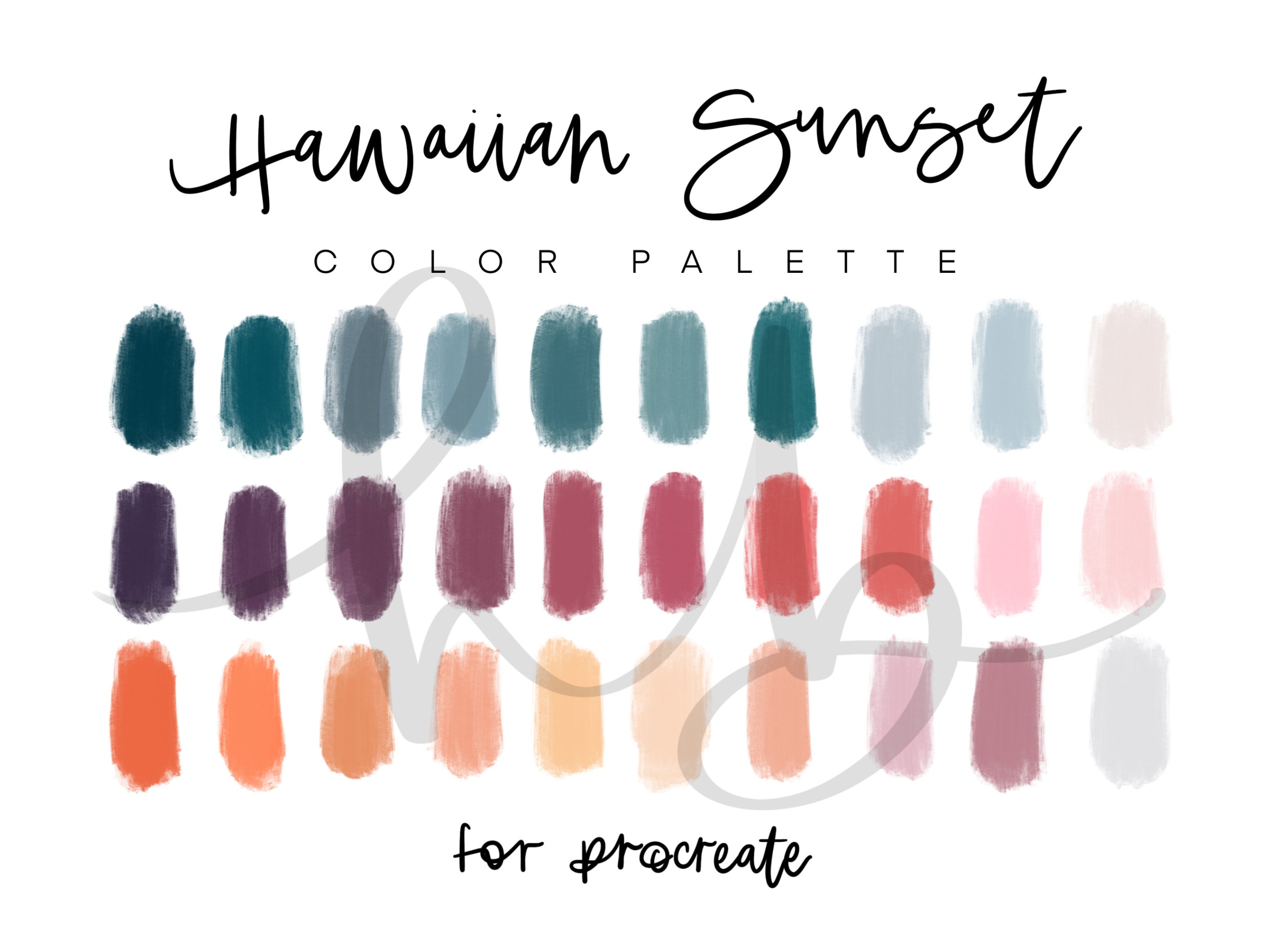 Hawaiian Sunset Procreate Color Palette