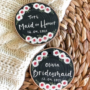 Hand-painted Bridal Party Ornaments/ Bridesmaid Ornament/ Bridal Party Gifts/ Keepsake Ornament/ Bridesmaid Proposal image 8