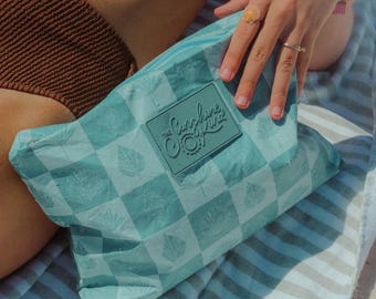 Blue Shell Check Bikini Bag