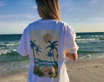 Days In The Sun Illustrated Graphic Tee | Unisex Garment-Dyed T-Shirt