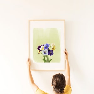 Stiefmütterchen Druck // Digital Download Kunstdruck
