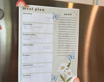 Butterfly Garden Weekly Meal Schedule | Printable Meal Plan | Downloadable Meal Calendar | Meal Prep | Digital Download