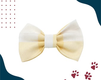 Yellow Plaid Dog Bow, Spring Plaid, Dog Collar Bow, Cat Bow, Cat Collar Bow, Yellow Dog Bow, Cute Bow Tie