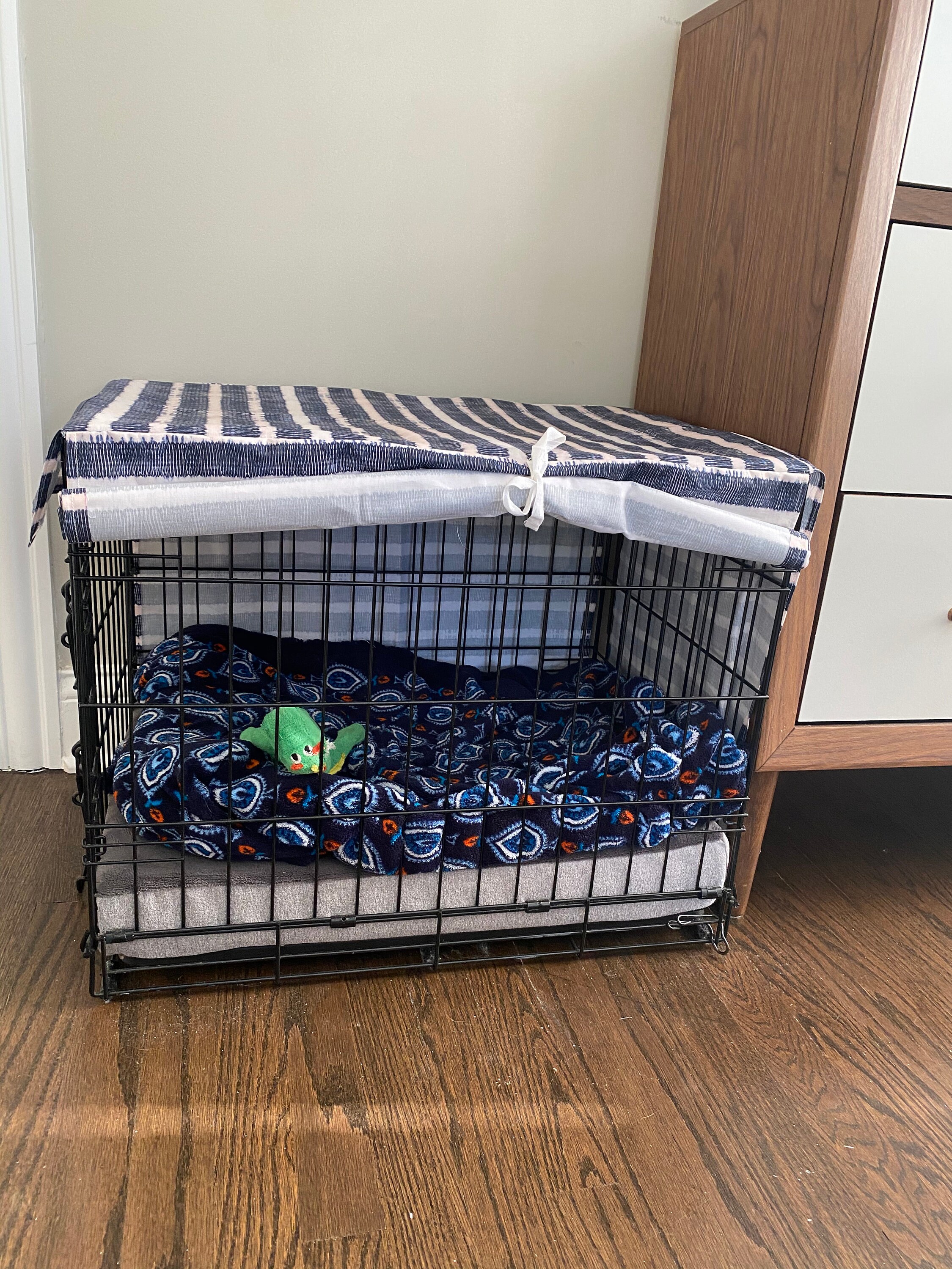 Indigo Stripe Personalized Crate Cover (FABRIC COVER ONLY) - Etsy
