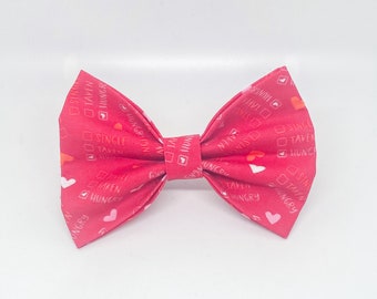 Single, Taken, Hungry Valentine's Day Pet Bow Tie