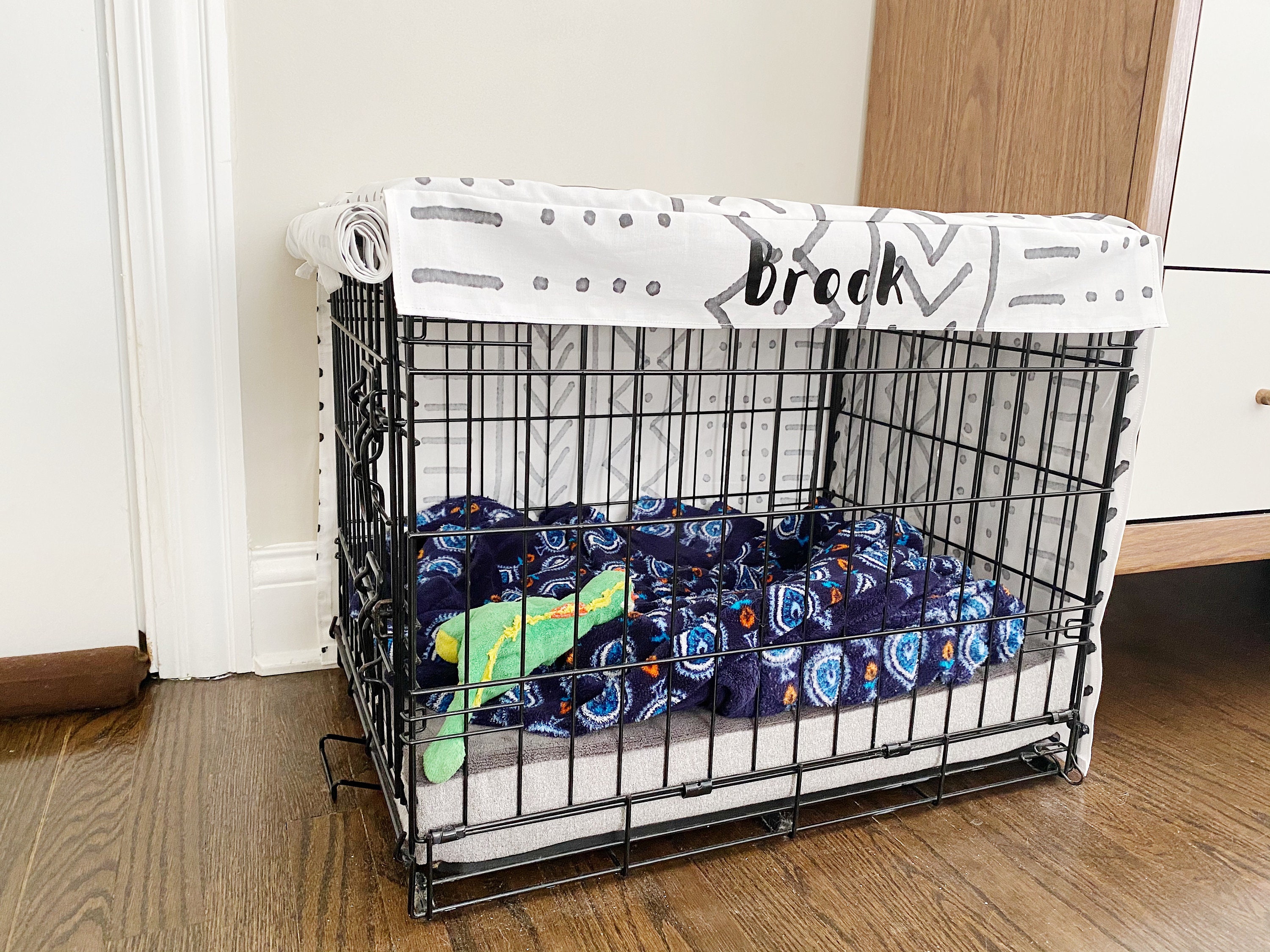 White Mudcloth Personalized Crate Cover (FABRIC COVER ONLY) - Etsy