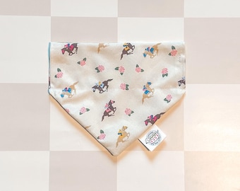 Pañuelo para perro del Kentucky Derby, estampado de caballos y jinetes, accesorio para mascotas
