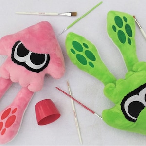 Inkling Squid Squeaks Splatoon Inspired Plush Soft Minky