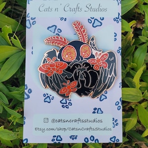 Mothman Cryptid Glitter Hard Enamel Pin