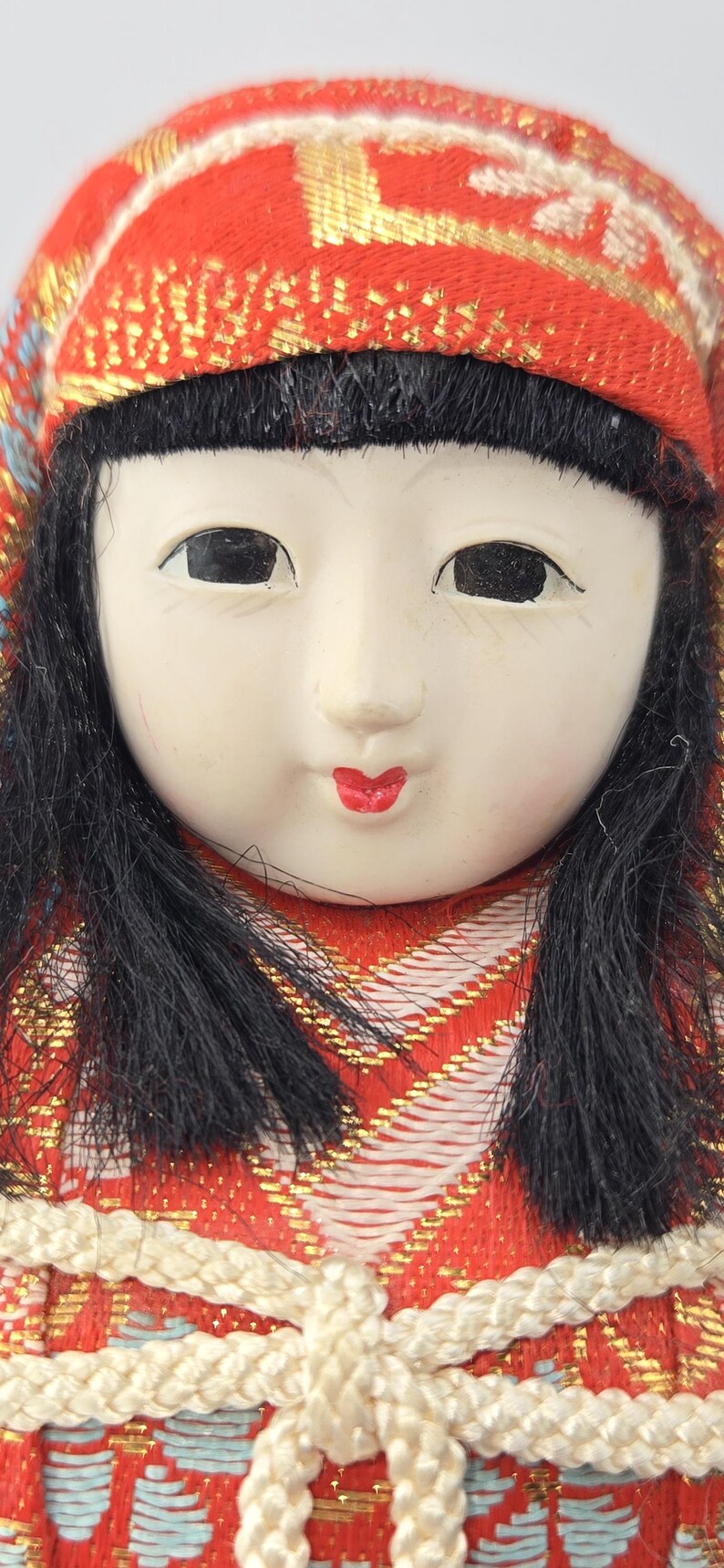 Vintage Daruma Doll: Japanese Roly Poly With Red Kimono - Etsy