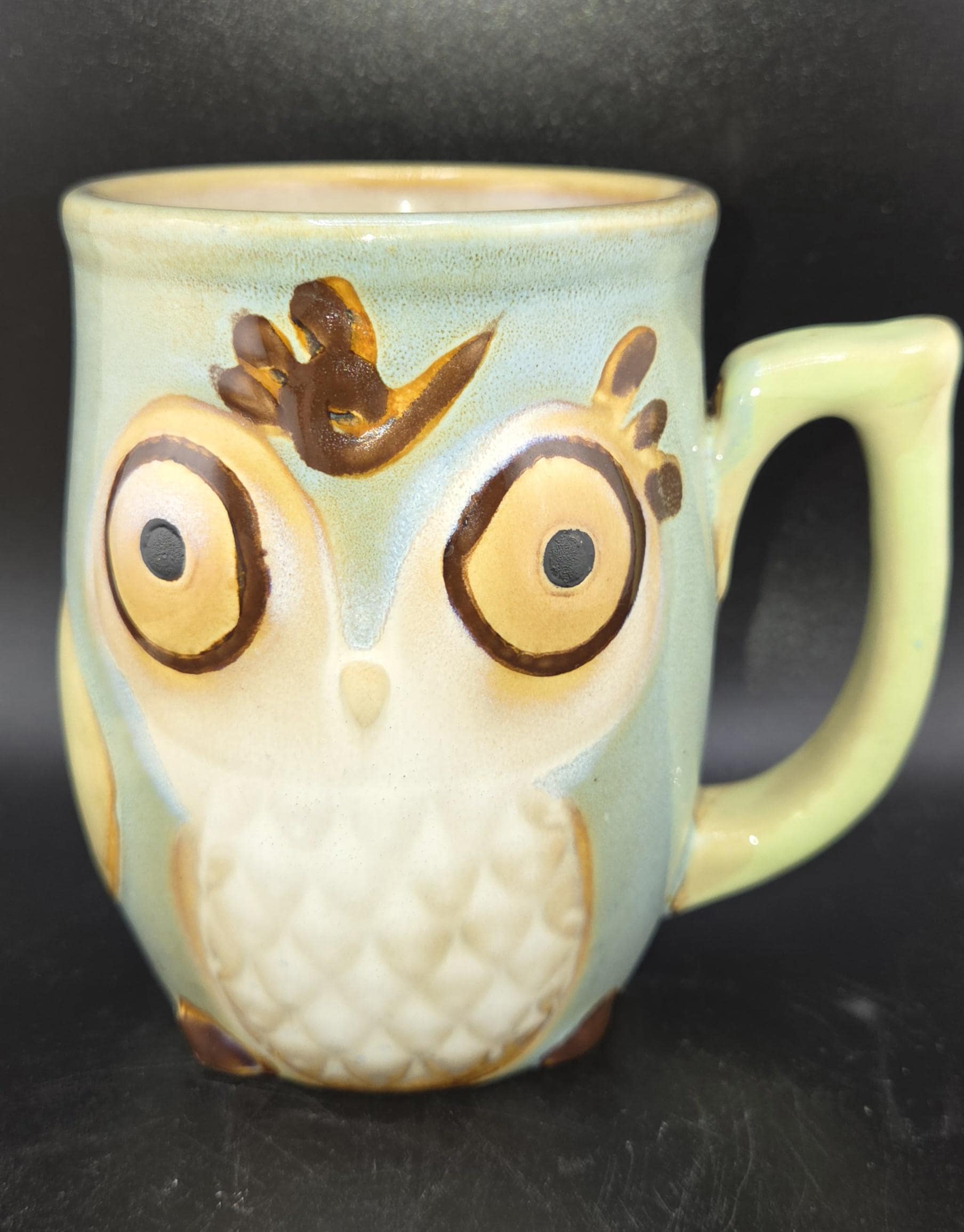 Gibson Home 3D Embossed Owl Mug. 12oz. 4.25" tall. Nice Pre-owned Condt. Ships to USA only.