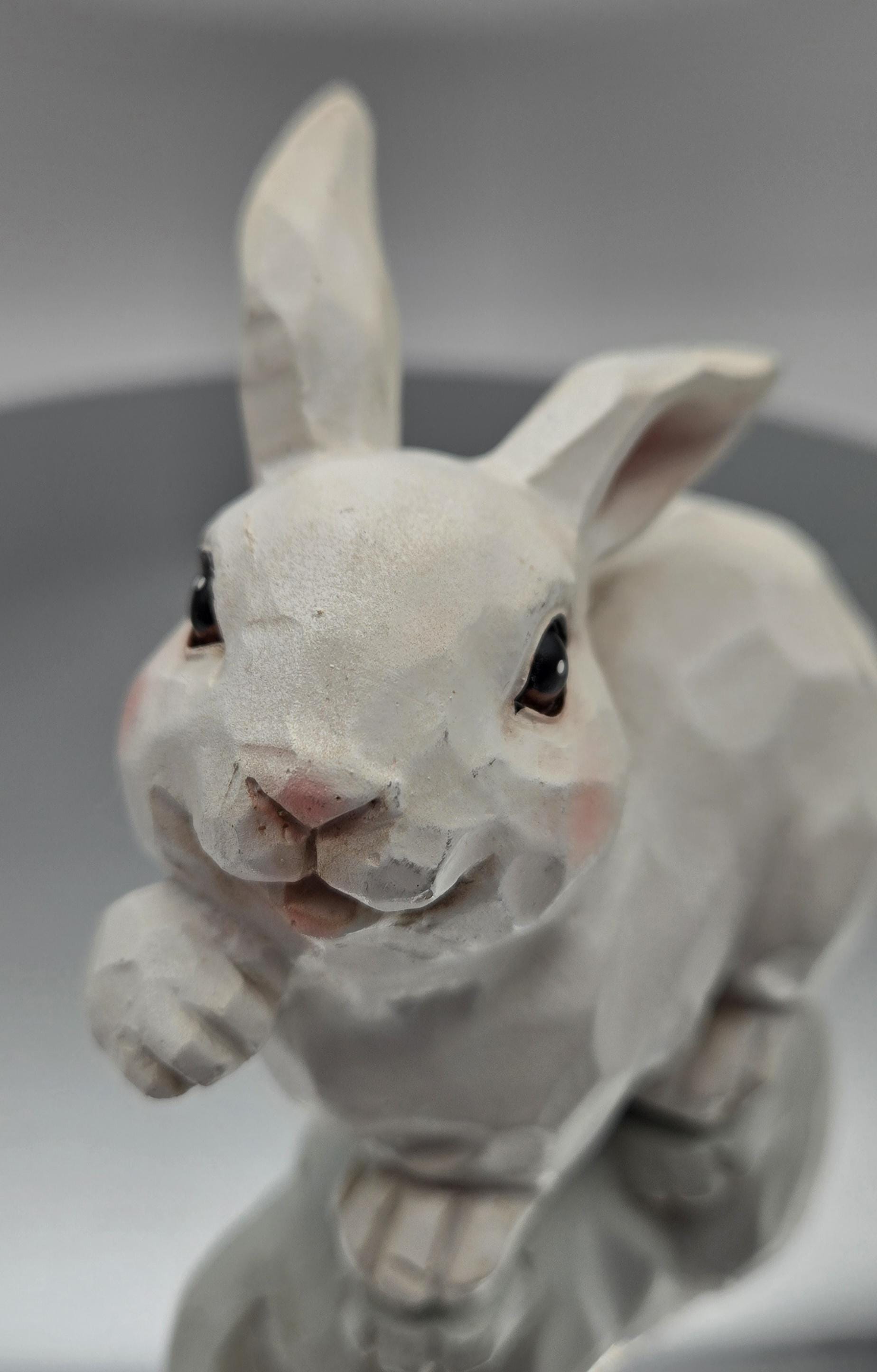 Adorable Polyresin Rabbit Figurine. Nicely Painted Eyes on This Sweet ...