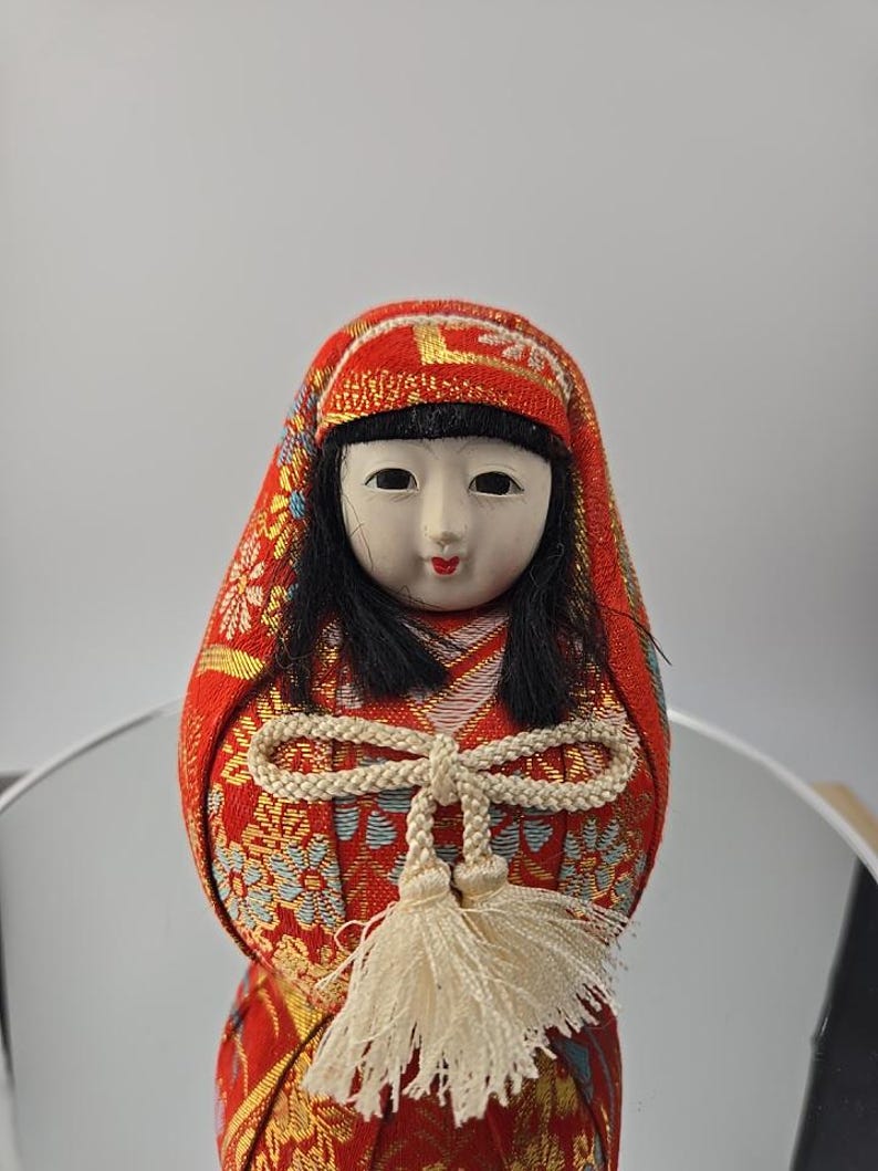 Vintage Daruma Doll: Japanese Roly Poly With Red Kimono - Etsy