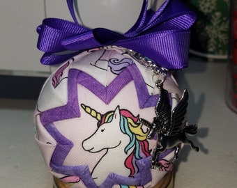 Unicorn Quilted Ornament