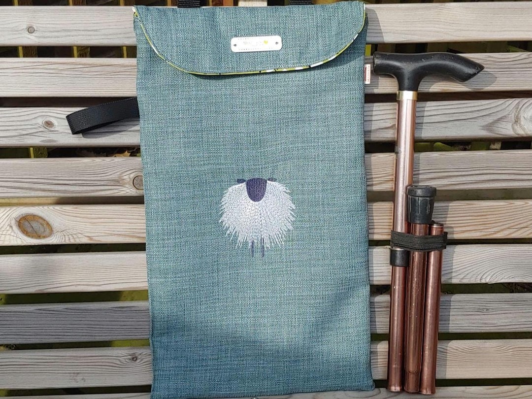 Sheep Embroidered Walking Stick Cane Carry Bag. Handmade Bag for ...