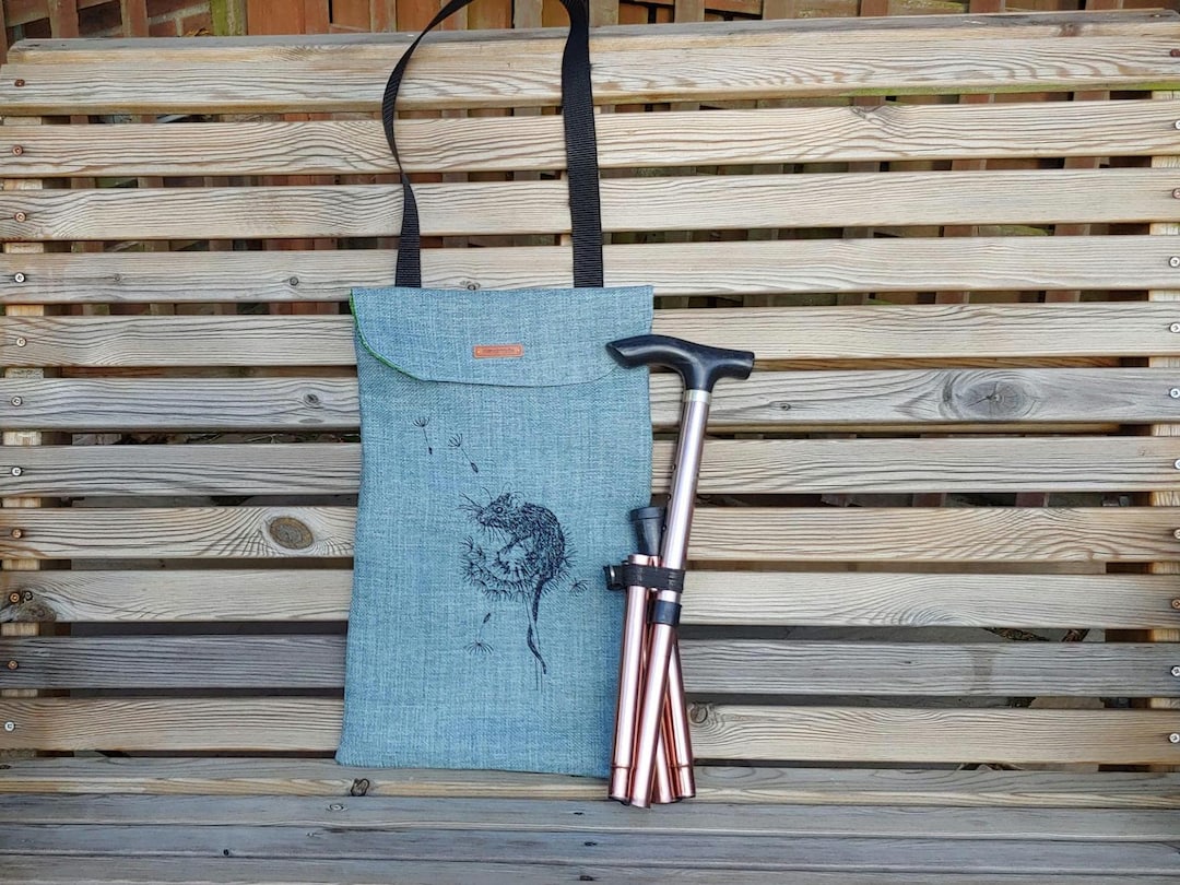 Folding Walking Stick Carry Bag. Handmade Storage for Mobility Cane ...