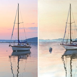 Aangepast schilderij van een op maat gemaakte foto-aquarelbestelling