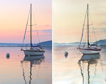 Custom painting from photo custom watercolor painting custom order landscape commission art