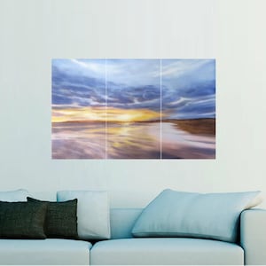 Triptych wall Art Original watercolor painting on alupanel