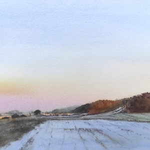 French country art Watercolor landscape handmade painting landscape artwork