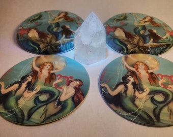 Drink Coasters Set & Angel Aura Quartz  Generator