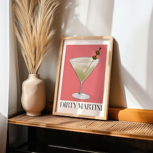 Dirty Martini Art Print Watercolor - Perfect Gift for Cocktail Lovers or Your Bar Cart