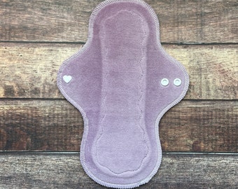 Cotton Velour CUSTOM Dusky Lilac 6" - 16" Cloth Pad, Super Soft - bamboo core, Windpro back - mama cloth serged pads