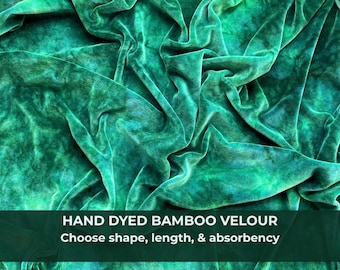 6–16” Reusable Cloth Pad Hand Dyed Bamboo Velour | Pine Green CUSTOM