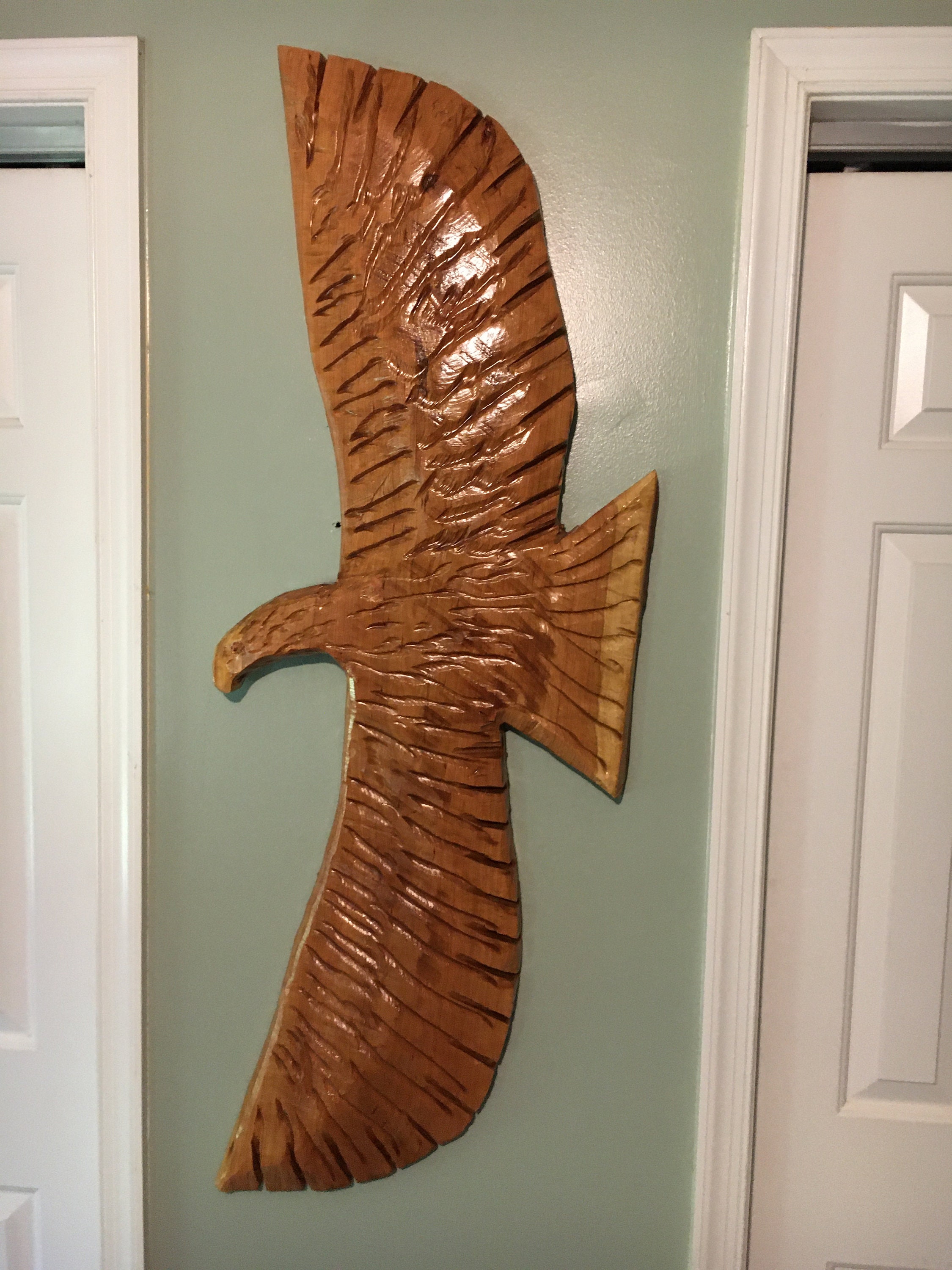 Eagle Chainsaw Carving Carved from Cherry 47 by 18 Inches | Etsy