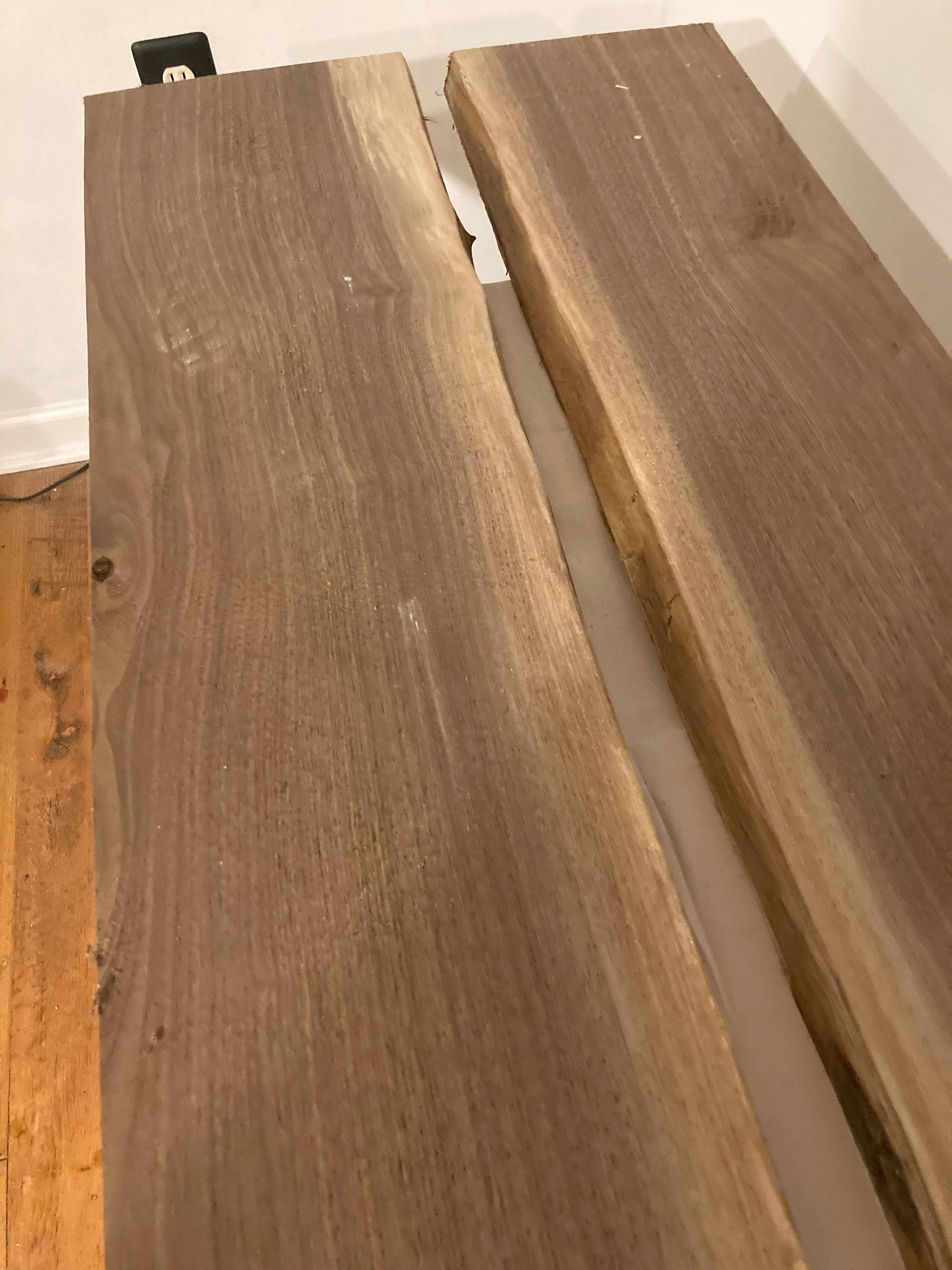 Walnut Live Edge 2 Boards 58 by 9 to 8 wide 1 Inches. Etsy