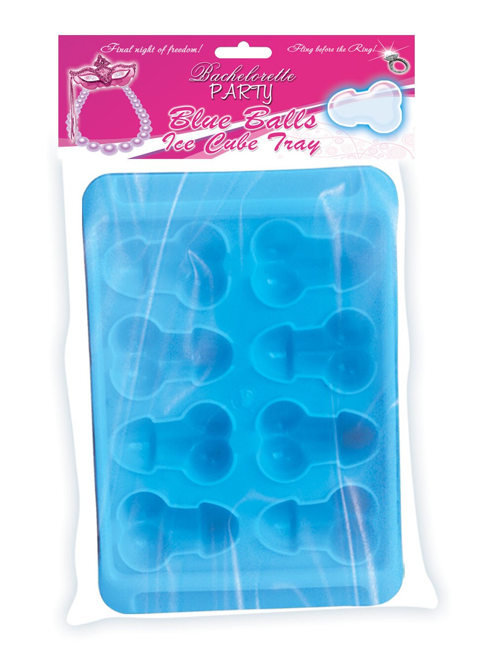 Penis Willy Shape Ice Cube Tray Pink Novelty Gag Gift Bachelorette Party 2 Pack 
