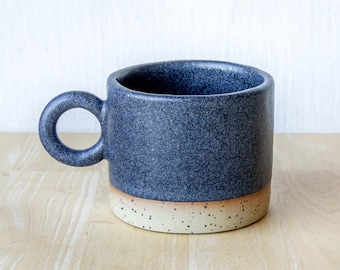 Midnight Granite Circle Handle Mug