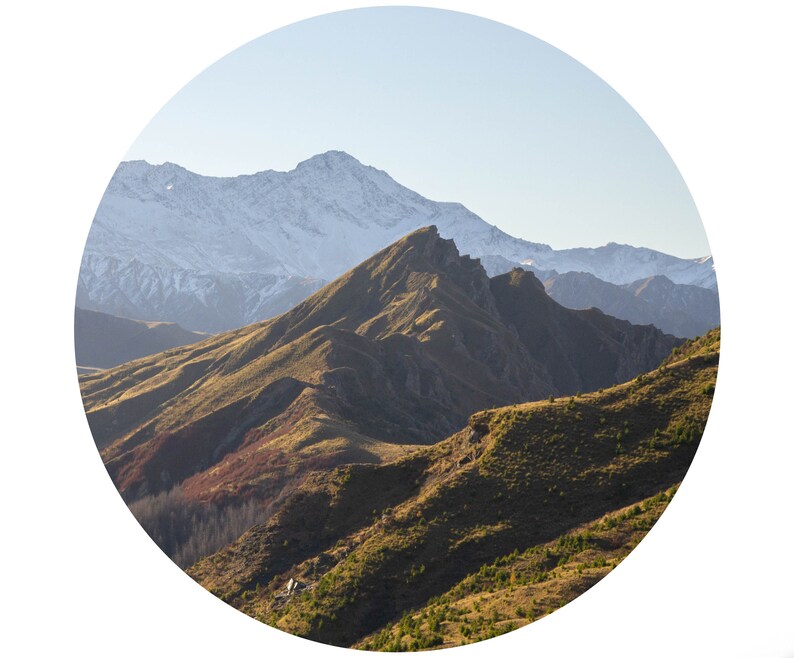 Mountain Linocut Print Wall Art, New Zealand Mount Aurum from Skippers Canyon Road, Queenstown image 4