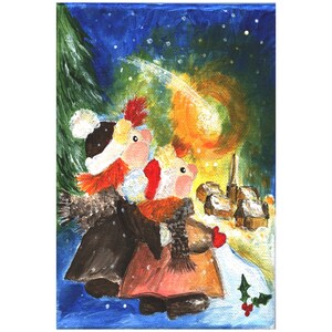 大特価！クリスマスポストカード3枚セット / クリスマスカップル / イラストポストカード / 3枚セット