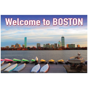 Welcome to Boston // city view postcard // Massachusetts postcard/ set of 3 postcards