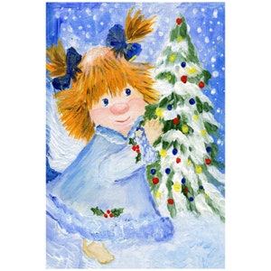 クリスマスポストカード3枚セット / スノーエンジェルカード / イラストポストカード / 3枚セット