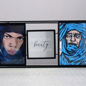 Postales con retrato tuareg, regalo hecho a mano, tuareg, regalo hecho a mano