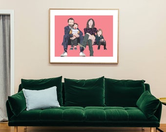 Custom Faceless Portrait, Family Portrait, Minimalist Portrait, Personalized Photo Gift, Art, Birthday, Valentine's Day