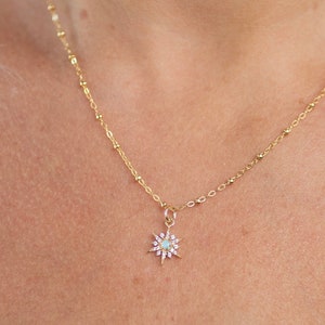 Opal star necklace, dainty opal star necklace, celestial necklace, opal star necklace women, Mother’s Day gift, gift for her, celestial