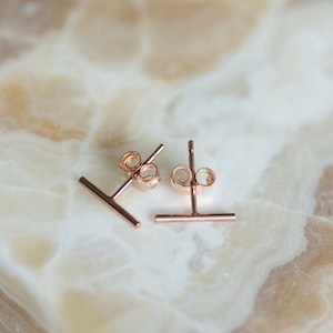 Rose gold line earrings, stud earrings women, line posts, gift for her, girl earrings, rose gold earrings, dainty earrings, bar earrings
