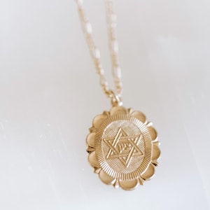 Star of David necklace, gold filled Star of David necklace, religious jewelry, gold filled necklace, jewish necklace, coin necklace, jewish