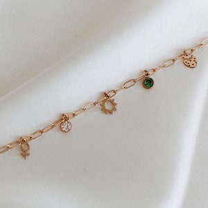 Medium rose gold filled charm necklace, personalized rose gold filled paperclip charm necklace, rose gold jewelry, gift her, dainty jewelry