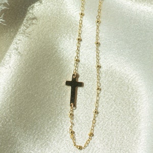 Sideways cross necklace, cross necklace women, necklaces for women, gold cross necklace, gift for her, dainty jewelry, gifts for women