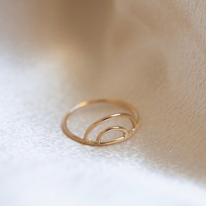 Rainbow ring, stackable ring, arch ring, gold filled rainbow ring, gifts for women, minimalist jewelry, gold filled jewelry for her