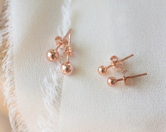 Rose gold stud earrings, stud earrings women, post earrings, gift for her, girl earrings, rose gold earrings, dainty earrings, gifts