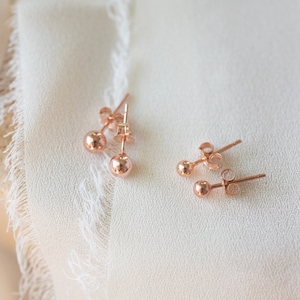 Rose gold stud earrings, stud earrings women, post earrings, gift for her, girl earrings, rose gold earrings, dainty earrings, gifts